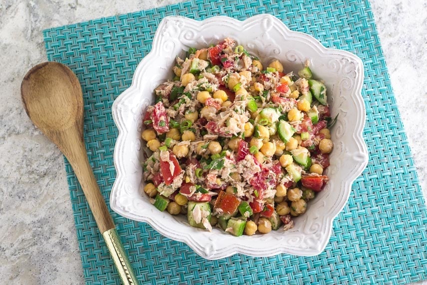 Tuna & Chickpea Salad with Avocado